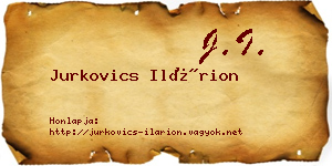 Jurkovics Ilárion névjegykártya